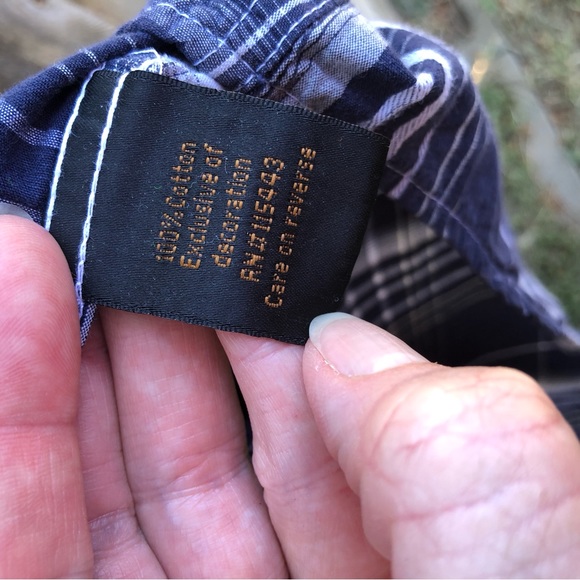 Helix Western Button Down Long Sleeve Blue Plaid Snap Button Front Pockets Small - Picture 7 of 7